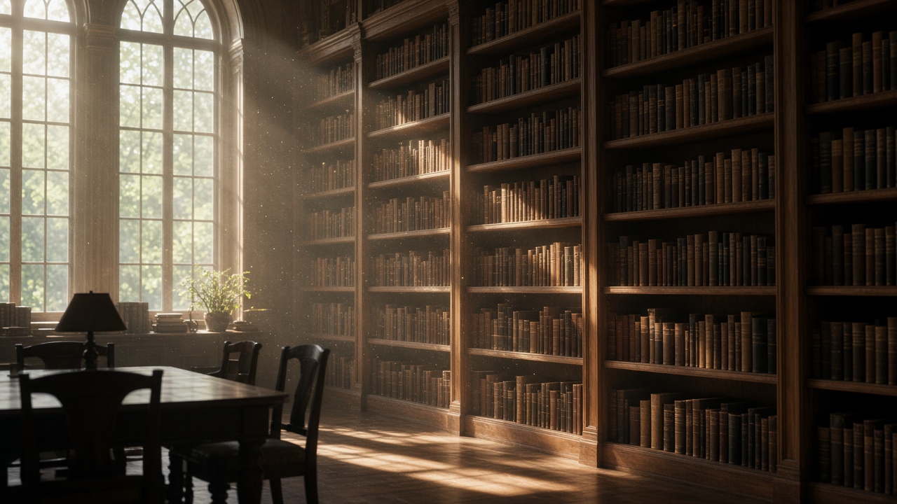 Sunlit library