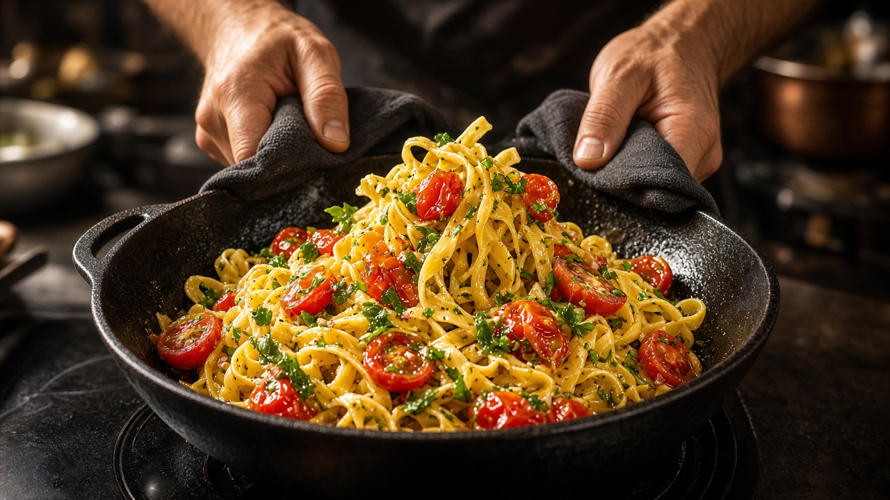 Pasta in the pan