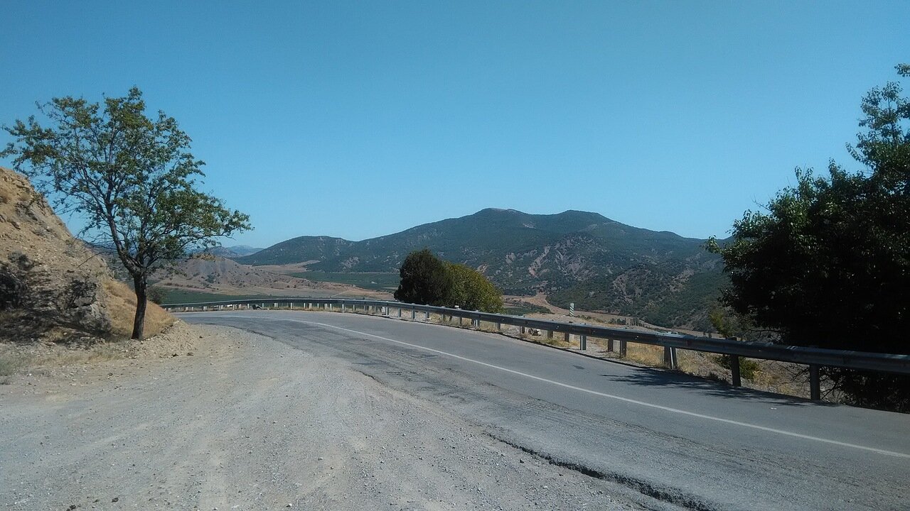Mountain road with valley view