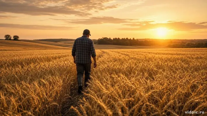 Golden wheat at harvest sunset.